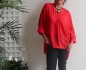 What a top!Versatility has just hit a higher-note! Light, roomy, chic and ever-so-easy to style in your changing seasons&#39; wardrobe, Lucy in the Sky Blouse is a shape and style that suits just about all of us. Cut wide and with a hemline just below the hips, this kaftan style top falls in a very flattering drape that pairs beautifully with flowing lounge pants, neatly fitting capris or your favourite denims. The loose 3/4 sleeve gives the arm coverage so many of us look for in a great mid-seaso