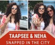 Taapsee Pannu was seen in a cool outfit that includes white tee and shorts paired with a redshirt. She styled the outfit with stylish sunglasses. Nowadays she is seen promoting her new movie Saand Ki Aankh vigorously. Neha Dhupia and Taapsee were all smiles as they posed for the cameras. Watch the video for more.