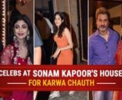 Our Bollywood celebs recently arrived at Sonam Kapoor&#39;s residence to celebrate the festival of Karwa Chauth. From Janhvi Kapoor to Raveena Tandon, a lot of celebrities arrived at Anil Kapoor&#39;s residence. Shilpa Shetty Kundra arrived wearing a beautiful red sari with a beautiful velvet blouse. Janhvi Kapoor was spotted in a stunning orange dress. Raveena Tandon also arrived in the signature red Anarkali.