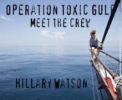 The Operation Toxic Gulf crew are currently sailing the Gulf of Mexico in a 93ft ketch called the RV Odyssey to study the effects of the 2010 Bp oil blowout and it&#39;s subsequent &#39;clean-up&#39; on the Sperm whales that called this area home. Operation Toxic Gulf is a two month long campaign made up of several 10 day long legs that leave from different Gulf Coast ports.nnThe RV Odyssey is sailed by an international crew of 10-12 people representing more than six countries. This video introduces Hillary
