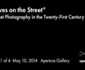 On Saturday, May 10, 2014, Aperture hosted a panel discussion addressing street photography in the twenty-first century, featuring Philip-Lorca diCorcia, James Nares, and Katherine A. Bussard. The panel was moderated by Brian Sholis, associate curator of photography at the Cincinnati Art Museum. nnAt a moment when public discussion of cameras in public spaces revolves around policing and First Amendment rights, can artists and photographers use photography and film to reveal new facets of the ur