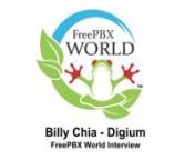 Billy Chia is the Marketing Manager for Digium, Inc., the primary sponsor and maintainer of Asterisk. Billy is responsible for its Custom Communications product lines including Asterisk, IP Phones, VoIP Gateways and Telephony Interface Cards.nnWe caught up with Billy at FreePBX World in Las Vegas to discover more about WebRTC, Phone Apps and how Digium products interact with the FreePBX® EcoSystem.nnFor more information on Phone Apps, visit: http://wiki.freepbx.org/display/FCM/RESTful+Phone+App