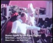 Homemovie shot by mr. Fons Connor, in possesion of former teacher Reint Laan, who played the part of the official Sinterklaas, togetjher with mr. Kees Pleit, in the role of Black Peter. When mr.Camille Baly wrote an article on this subject in the New Age weekly, Reint Laan vowed never to play Sinterklaas again, until this very day! nThis is the article mr.Baly wrote:nFrom the editors desk, December 5, 1968:nThe initative step towards the celebration of Sinterklaas-Zwarte Piet, throughout this we