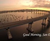 My personal tribute to the beautiful city of San Diego (California, USA), where I&#39;ve had the pleasure to live for almost 15 years. All the scenes in this video were captured around sunrise over a period of four months, from August to November of 2014. Shot entirely using a GoPro HERO3 Black Edition camera (1080p, 60fps, Medium FOV) mounted on a DJI Phantom 2 Quadcopter with Zenmuse H3-3D 3-axis gimbal. Edited using Adobe Premiere Pro CS6.nnThis video was made solely for hobby and recreational pu
