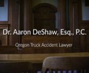 Oregon Trucking Crash Lawyer Aaron DeShaw:nnTrucking cases are very different from automobile cases and you need a trucking lawyer that has experience delaying with these. There&#39;s a variety of things that are very different about trucking cases than auto cases. These are not just big car crash cases. One of the things that&#39;s important about them is that you have different physics involved in the crash. You have a different tractor and trailer unit, and you have different insurance companies invo