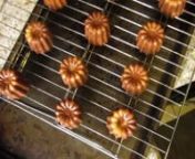 Dad shows us how to make canelés.