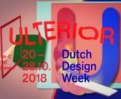 UlteriornDutch Design Week 2018nEindhoven, The NetherlandsnExhibition location: Sectie-C, Hall 10nOctober 20-28n11:00-19:00 nnUlterior is an exhibition that presents elephants, bots, a kissing booth and totem, VR travel, Gitanas and other objets de désir, engaging with modern-day ulterior tendencies. Via a carousel of lens, the exhibition explores a mix of current ideas, things, and spaces, gently inspired by the often-misinterpreted expression ulterior motive. Projects are positioned across mu