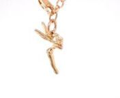 Tinkerbell Fairy Charm Bracelet in 9ct Rose Gold from 9ct