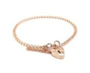 Solid 9ct Rose Gold Curb Padlock Baby Bracelet from 9ct