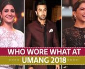It was a star-studded night at Umang 2018 as Bollywood&#39;s biggest stars came together for the event. It is that one show that is religiously attended by the actors irrespective of their busy schedule. From Deepika Padukone to Anushka Sharma to Ranbir Kapoor to Amitabh Bachchan everyone marked their presence. The event is organised every year to honour and pay respect to the Mumbai police. So Let’s take you through their looks and see who wore what.