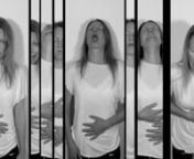 4min 57sec 2015nFed / Up video depicts mental nausea caused by frustration and it takes a rather physical form on the video and continues – perhaps endlessly – as a rhythmic choir of gagging. The black and white video shows the artist’s nauseous character duplicated again and again as a narrow and pale vertical image with the video ultimately turning into some kind of barcode. The sounds of the video images with different paces form a composition, an agonizing sound carpet that brings the
