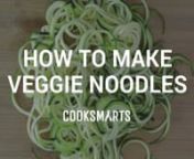A spiralizer is a great tool to help you make vegetable noodles, which make a great paleo, gluten-free, or low-carb alternative to traditional pasta. Today we make zucchini noodles to show you how. Learn more cooking skills at http://www.cooksmarts.com