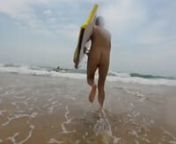 Naked boogie boarding in Ponta Malongane, Mozambique