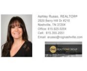 1002 Spain Ave Nashville TN 37216 - Ashley RussonnAshley RussonnAshley Russo is originally from Chicago. She had a desire to escape the bitter winters, and moved her family to TN about a decade ago. She comes from a medical background, and has degrees in Science &amp; Respiratory Therapy. While she learned very quickly that career was not for her, she knew she always had the passion to help people. That led her to Real Estate. She&#39;s dedicated to her clients and works around the clock for them. A