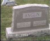 1993 visit to Stoney Point Cemetery with Olen Angllin. This is the headstone for Hiram and Matilda Anglin.