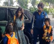 Riteish Deshmukh and Genelia D'Souza with thier children's clicked at the airport from genelia d souza