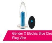 https://www.pinkcherry.com/collections/new-sex-toys/products/gender-x-electric-blue-clear-plug-vibe (PinkCherry US)nhttps://www.pinkcherry.ca/collections/new-sex-toys/products/gender-x-electric-blue-clear-plug-vibe (PinkCherry Canada)nn-- nnSoooo....a butt plug may not exactly be the first thing that comes to mind when you&#39;re looking to add a little color to your life. However,but if you&#39;re looking to add some color to your sex life - this one&#39;s for you!Sculpted in crystal clear, body safe p