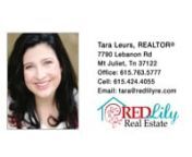3213 Lakeland Dr Nashville TN 37214 &#124; Tara LeursnnTara LeursnnTara earned her real estate license in 2004 as a way of financing her college education and graduated from MTSU in 2005 with a major in public relations and double minor in marketing/English. She became a broker in 2013 and opened Red Lily in 2014 to create a real estate company that continually strives for honesty and integrity. With over ten years&#39; experience as a professional realtor, Tara offers clients, whether they are buying or