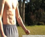 http://www.legendarystrength.com - Doing some muscle control with the abs. Includes tensing, vacuum, the rope, belly rolls and more.