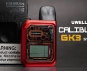 Check out the Uwell Caliburn GK3 25W Pod System, featuring a 900mAh integrated battery, 25W maximum output, and utilizes the 2mL Caliburn G3 pods.nnProduct showcased in this video:nnUwell Caliburn GK3 25W Pod System:nhttps://www.elementvape.com/uwell-caliburn-gk3nnFor more information, view our website at:nhttps://www.elementvape.com/