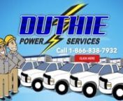 Duthie Power Services is your one-stop shop for home generator solutions. Not sure what&#39;s the best choice for an emergency power system? Call Duthie&#39;s Generator Experts and we will help!