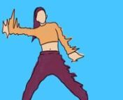Animation eines Ausschnitts der Choreographie von „MYLEE DANCE“ zu Dua Lipas „Levitating“. Referenzvideo: https://www.youtube.com/watch?v=pdsGv5B9OSQ . Entstehungsjahr: 2021; Quelle: Freizeit