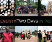 As told in the narration (used the camera mic and converted the sound to a WAV file) at the beginning of the video, I was sent to India for about 3 months (72 days) this past summer of 2010 for a new job.Despite being there for that long, most of the footage here was shot over 8 days (4 weekends).Included are places in India like Bangalore, Mysore, Delhi, Jaipur and the Kerala highlands, but the best shots were taken in a place called Coorg.Lots of extremely nice local people and beautiful