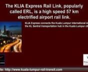 KLIA Express: http://giap.me/4go: Undoubtedly this is unquestionably the best KLIA Express to Kuala Lumpur International Airport KLIA certainly. Check out this impressive super powerful KLIA Expresshttp://giap.me/fmjennCurrently the KLIA Express Rail Link, famously designated ERL, is a top speed 57 km electric airport rail link that links the Kuala Lumpur International Airport (KLIA) with the Kuala Lumpur Sentral (KL Sentral) transport hub in the Kuala Lumpur city centre.nnTypically the 2 line
