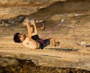The young French climber Enzo Oddo, 17, basically climbed the hardest routes in Kentucky’s Red River Gorge during a one month stay in March and April 2012. He redpointed Pure Imagination (5.14d) 10 tries, Lucifer (5.14c) first redpoint burn, Southern Smoke (5.14c) 6 tries, 42 Karats and The Golden Ticket, which Enzo Oddo feels should be graded 5.14c/d.nnBetween routes, Enzo played some hoops with the locals, ate a bunch of Miguel’s pizza and had fun!nnEnzo Oddo, 17 ans, vient de passer un pe