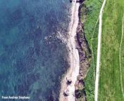 Whitburn and Seaburn beaches as seen from above in drone footage from AndrewStephens