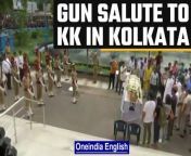 Gun salute accorded to singer KK who passed away late last night in Kolkata after his live performance. &#60;br/&#62; &#60;br/&#62;#KKinKolkata #MamataBanerjee #Kolkata