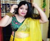 Yellow saree modeling video from saree stripi