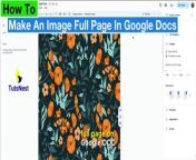 How To Make An Image Full Page In Google Docs .&#60;br/&#62;Transform your Google Docs with this easy tutorial from Tuts Nest!Learn how to make an image fill the entire page effortlessly.&#60;br/&#62;&#60;br/&#62;There may be a time you want to add a photo or picture and have it fill up the entire page of a Google Doc. &#60;br/&#62;&#60;br/&#62;Follow the simple steps in the video to learn how:&#60;br/&#62;&#60;br/&#62;1. Adding the Image: Insert your image into the document (Insert - Image - Upload from computer).&#60;br/&#62;2. Adjusting Image Options: Click on the image and select &#92;