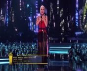 Lady Gaga surprises the crowd and accepts the Best Music Documentary award for ‘Gaga: Five Foot Two,’ and reveals a secret about the title.