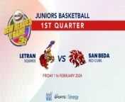 Watch the First Quarter of the matchup between Letran and San Beda on on Day 2 of the #NCAASeason99 Juniors Basketball tournament.