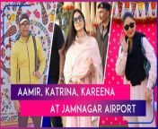 Aamir Khan was seen leaving from Jamnagar after attending Anant Ambani and Radhika Merchant’s pre-wedding festivities. Aamir Khan did the ‘Naatu Naatu’ dance with Shah Rukh Khan and Salman Khan at the event. Kareena Kapoor, Saif Ali Khan, Taimur Ali Khan and Jeh baba were also seen at the Jamnagar airport as they headed back to Mumbai. Karisma Kapoor was also spotted. Katrina Kaif and Vicky Kaushal posed for the paparazzi before heading to the Jamnagar airport.&#60;br/&#62;