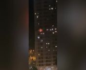 UGC footage of ablaze which broke out at the tower block in Villajoyosa in the early hours of Monday.Two adults and a child have reportedly died in the fire that tore through an apartment block near Benidorm.