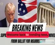 Supreme Court Rules Trump Cannot Be Removed from Ballot for Insurrection - Explained&#60;br/&#62;&#60;br/&#62;Welcome back to Trending News, where we bring you the latest updates on the most pressing issues of the day. Today, we delve into the recent Supreme Court ruling that has stirred controversy across the nation.&#60;br/&#62;The Supreme Court&#39;s decision on Monday sent shockwaves through the political landscape, as it ruled that states do not have the authority to disqualify former President Donald Trump from the ballot for his alleged role in the Jan. 6, 2021, Capitol attacks. In this video, we break down the key points of this landmark ruling and its implications.&#60;br/&#62;The Supreme Court&#39;s ruling on Trump&#39;s eligibility for the ballot has sparked intense debate and raised important questions about the balance of power between states and the federal government. Stay tuned as we continue to follow this developing story.&#60;br/&#62;&#60;br/&#62;That wraps up today&#39;s video. Don&#39;t forget to like, share, and subscribe to Trending News for more updates on this story and other trending topics. Thanks for watching!&#60;br/&#62;