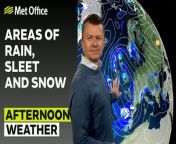 The wet and wintry weather will continue to move northwards throughout the afternoon and into the evening bringing rain and snow, especially over high ground. Scattered showers across Northern Ireland and western areas continue into Sunday, with the band of rain continuing to move north-westwards. – This is the Met Office UK Weather forecast for the afternoon of 02/03/24. Bringing you today’s weather forecast is Greg Dewhurst.
