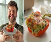 These stuffed bell peppers are a cheesy and delicious take on the classic Greek spinach pie recipe. In this video, join Matthew Francis as he shows you how to make spanakopita stuffed peppers with fresh herbs and spinach. This oven-baked main course combines the eye-popping flavors of shallots, dill, garlic, spinach, and cheese into a creamy mixture. After cooking the mixture over the stove, add it to the halved bell peppers before baking in the oven. These peppers are easy-to-make, nutrient-rich, and a wonderful dinner for the whole family.