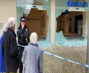 Barclays bank vandalised in Peterborough city centre from danii banks anal