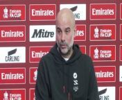 Manchester City manager Pep Guardiola on their FA Cup quarter-final with Newcastle&#60;br/&#62;Manchester, UK