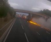 Moment drink driver causes fiery motorway crash captured in shocking dashcam footage