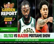 The Garden Report goes live following the Celtics game vs the Trail Blazers. Catch the Celtics Postgame Show featuring Bobby Manning, Josue Pavon, Jimmy Toscano, A. Sherrod Blakely and John Zannis as they offer insights and analysis from Boston&#39;s game in Portland.&#60;br/&#62;&#60;br/&#62;This episode of the Garden Report is brought to you by:&#60;br/&#62;&#60;br/&#62;Get in on the excitement with PrizePicks, America’s No. 1 Fantasy Sports App, where you can turn your hoops knowledge into serious cash. Download the app today and use code CLNS for a first deposit match up to &#36;100! Pick more. Pick less. It’s that Easy! &#60;br/&#62;&#60;br/&#62;Nutrafol Men! Take the first step to visibly thicker, healthier hair. For a limited time, Nutrafol is offering our listeners ten dollars off your first month’s subscription and free shipping when you go to Nutrafol.com/MEN and enter the promo code GARDEN!&#60;br/&#62;&#60;br/&#62;Football season may be over, but the action on the floor is heating up. Whether it’s Tournament Season or the fight for playoff homecourt, there’s no shortage of high stakes basketball moments this time of year. Quick withdrawals, easy gameplay and an enormous selection of players and stat types are what make PrizePicks the #1 daily fantasy sports app!&#60;br/&#62;&#60;br/&#62;#Celtics #NBA #GardenReport #CLNS