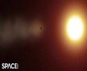 Observations of Exoplanet WASP-69b has uncovered a 350,000-mile-long comet-like tail. The tail is a result of its escaping atmosphere. &#60;br/&#62;&#60;br/&#62;Credit: Space.com &#124; animation: W. M. Keck Observatory/Adam Makarenko &#124;edited by Steve Spaleta