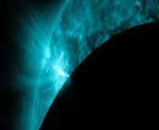 NASA&#39;s Solar Dynamics Observatory captured the moon transit the sun. Sunspot AR3311 was active with m-class flares. &#60;br/&#62;&#60;br/&#62;Credit: Space.com &#124; footage courtesy: NASA/SDP/Helio Viewer&#124; edited by Steve Spaleta