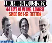 The Election Commission of India has announced the 2024 Lok Sabha elections schedule, with voting set to begin on April 19 and results to be declared on June 4, 2024. The elections will be conducted in seven phases spread over 44 days. The term of the 17th Lok Sabha assembly will expire on June 16, 2024. &#60;br/&#62; &#60;br/&#62; &#60;br/&#62;#LokSabhaElections #CEC #ModelCodeOfConduct #MCC #Elections2024 #LokSabhaElections2024#BJP #PMModi #IndiaElections #Politics #Oneindia #Oneindianews &#60;br/&#62;~HT.178~PR.152~ED.101~GR.125~
