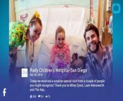 Miley Cyrus and Liam Hemsworth spent their holiday break spreading peace, love and holiday cheer. On Thursday afternoon, the couple headed to San Diego to visit Rady Children&#39;s Hospital.