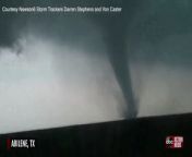 Some storm trackers caught a tornado sweeping across Abilene, TX on camera.