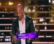 Priyanka Chopra and John Stamos present the award for Favorite Action Movie to Vin Diesel for Furious 7